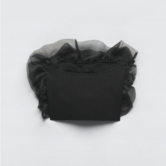 Amazing Zara Black ORGANZA BANDEAU TOP
BLACK - Size M - Picture 8 of 11